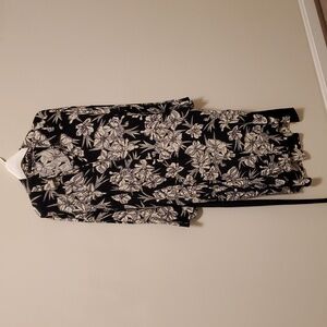 Elegant Black and White Floral Dress